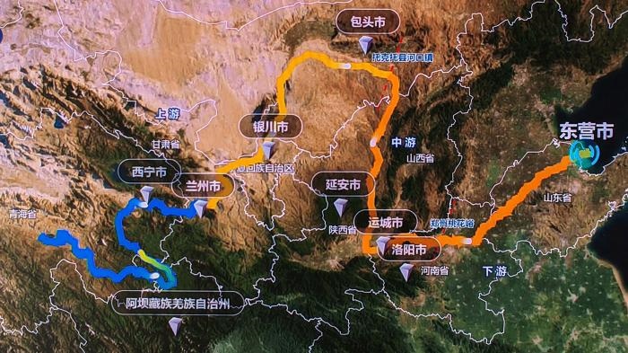 △黃河發(fā)源于青藏高原，呈“幾”字形流經(jīng)青海、四川、甘肅、寧夏、內(nèi)蒙古、山西、陜西、河南、山東9省區(qū)，全長5464公里。(資料圖)