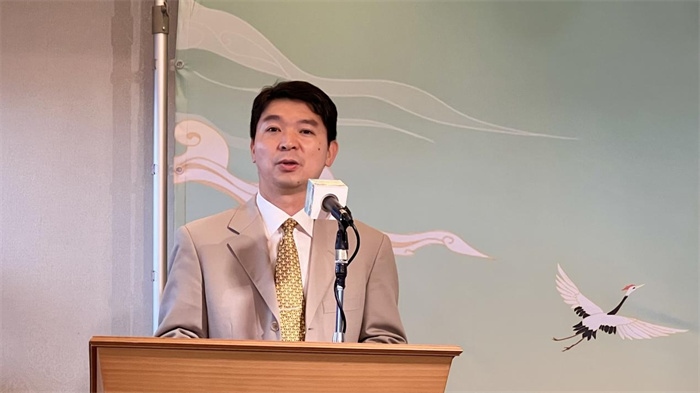 中國駐東京旅游辦事處主任歐陽安致辭。中國駐東京旅游辦事處供圖