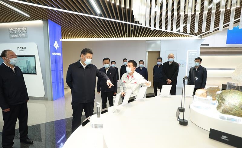 2023年4月12日，習(xí)近平總書記在廣東廣汽埃安新能源汽車股份有限公司考察。