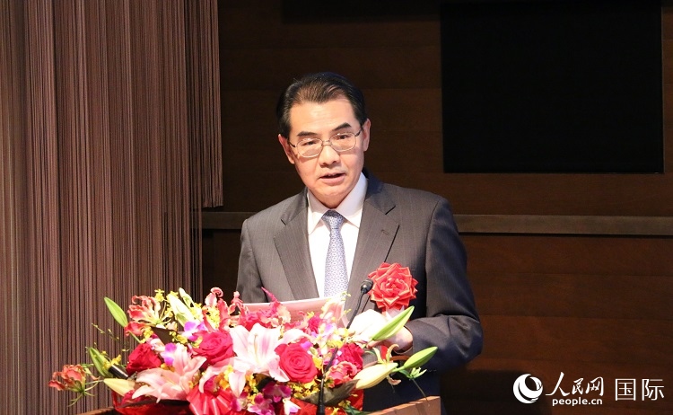 中國駐日本大使吳江浩發(fā)表致辭。人民網(wǎng) 許可攝