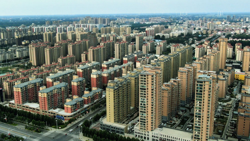這是2021年6月23日拍攝的蘭考縣縣城（無人機(jī)照片）。新華社記者 李安 攝