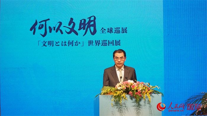 中國(guó)駐日本大使吳江浩致辭。人民網(wǎng) 蔣曉辰攝