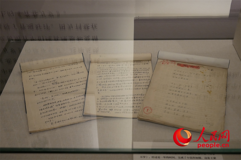 《青春萬(wàn)歲》手稿。人民網(wǎng)記者 韋衍行攝