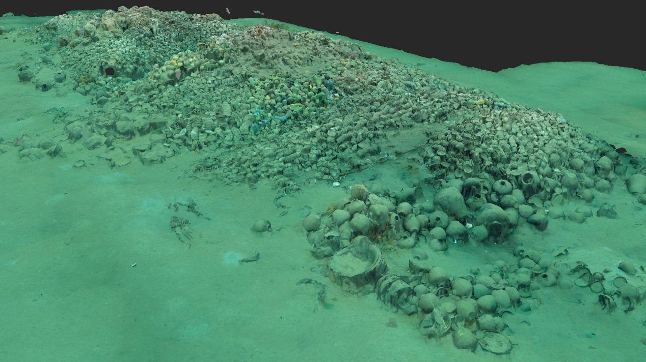 南海西北陸坡一號沉船遺址核心區(qū)三維圖。國家文物局供圖