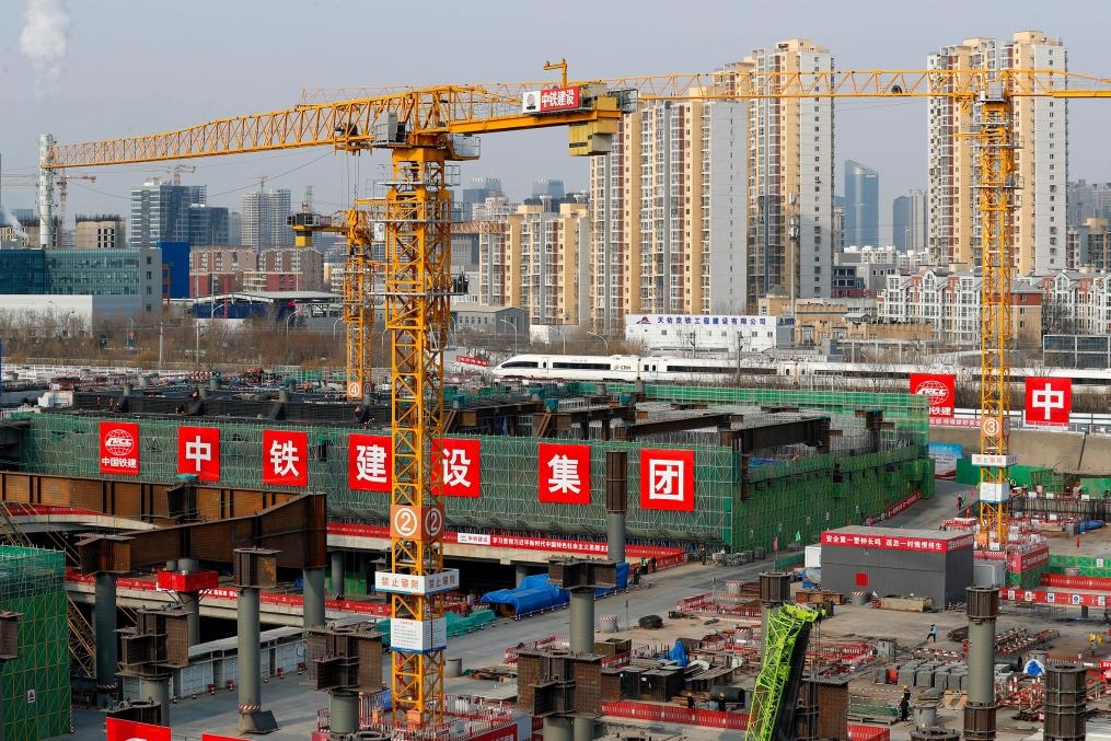 2月2日，北京城市副中心站綜合交通樞紐工程建設(shè)現(xiàn)場。新華社記者 李木子 攝
