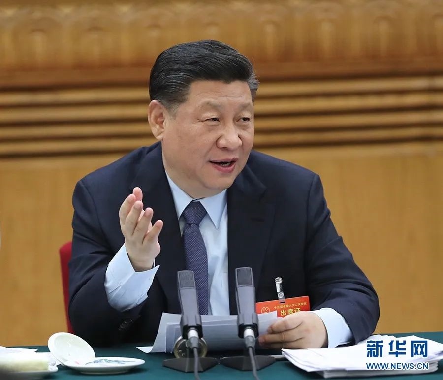 2019年3月7日，習近平參加十三屆全國人大二次會議甘肅代表團的審議。新華社記者 鞠鵬 攝