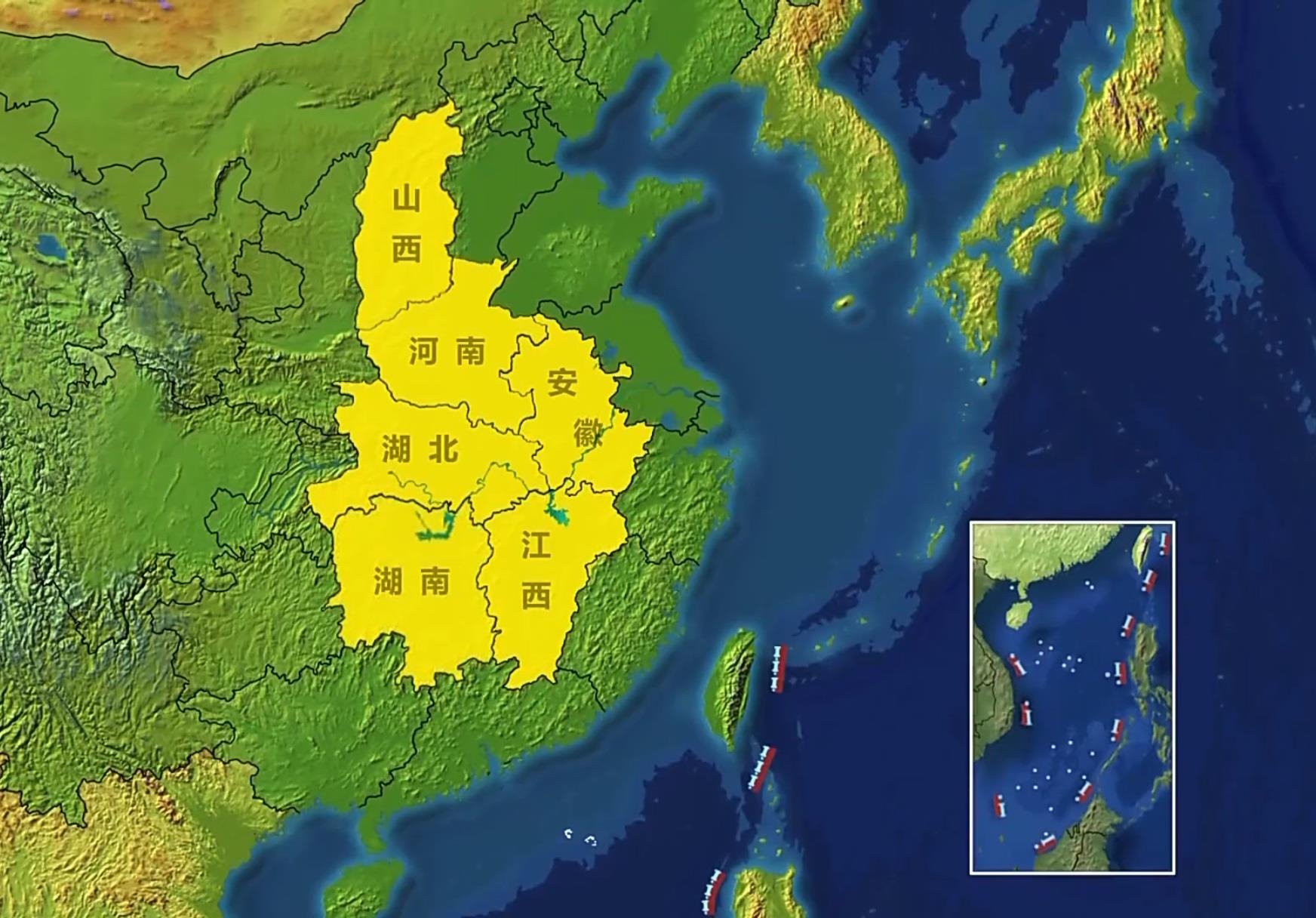 △中部地區(qū)包括晉皖贛豫鄂湘6省。