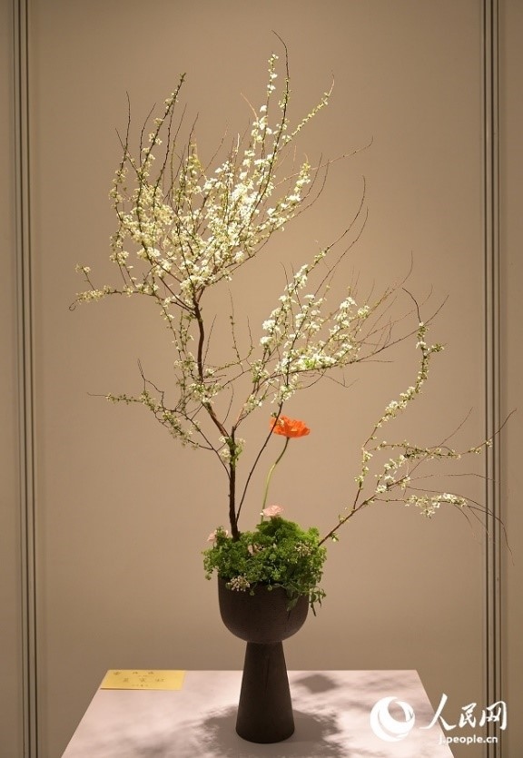 插花作品。人民網 玄番登史江攝