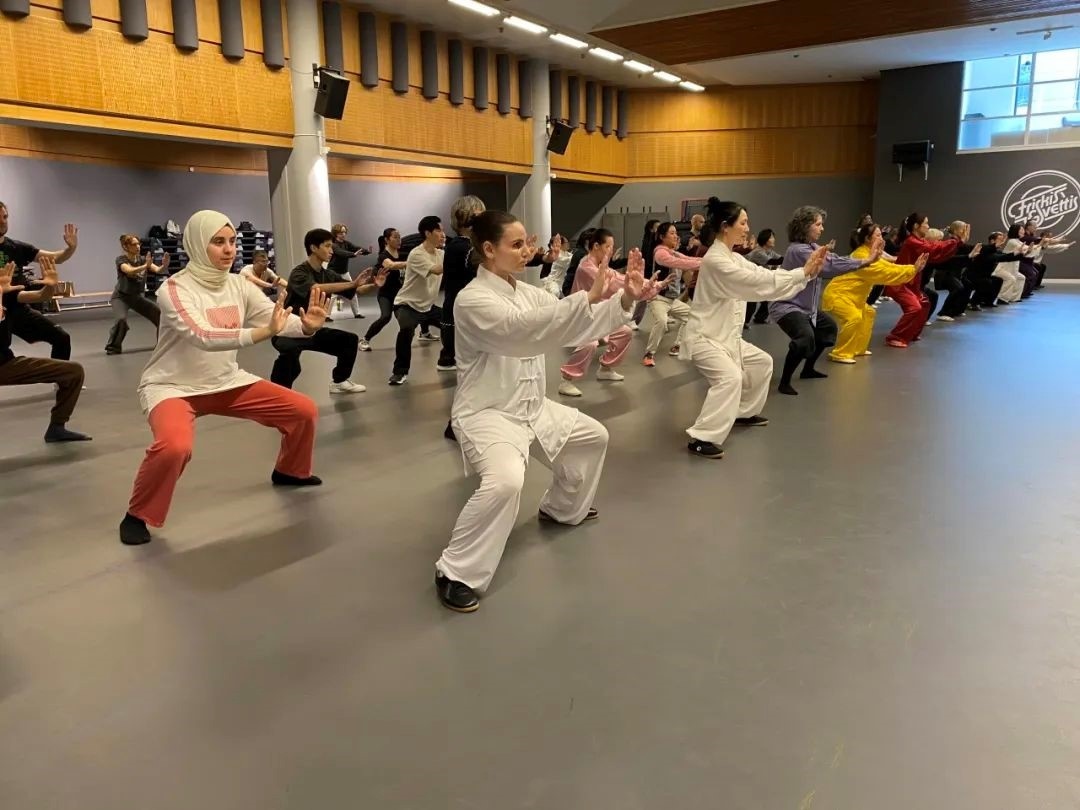 培訓(xùn)班學(xué)員學(xué)習(xí)太極拳。斯德哥爾摩中國文化中心供圖