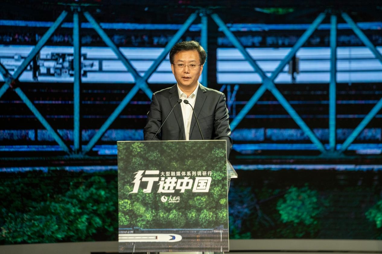 生態(tài)環(huán)境部宣傳教育司司長、新聞發(fā)言人裴曉菲致辭。人民網(wǎng)記者 許崢攝