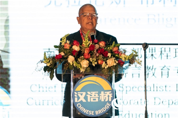 南非基教部專(zhuān)家克拉倫斯·布利格諾特做主旨發(fā)言。人民日?qǐng)?bào)非洲中心分社 希拉茲·莫林?jǐn)z