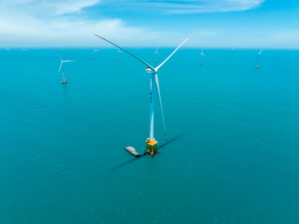 全球首臺16兆瓦海上風電機組于2023年6月并網(wǎng)發(fā)電。韓磊攝