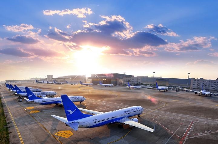 這是如今廈門航空的機(jī)隊照片。（廈門航空有限公司供圖）
