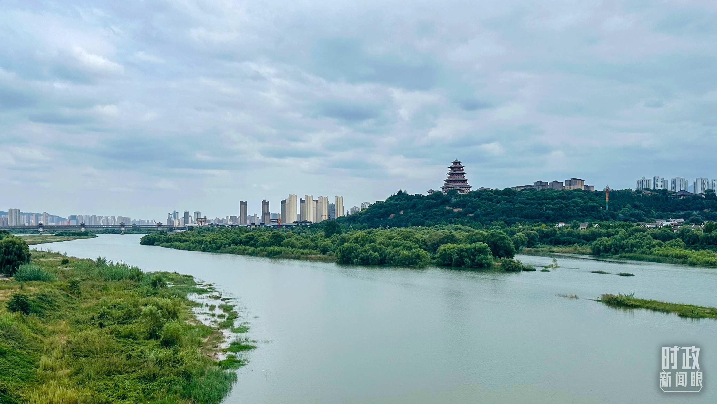 △ 渭河。（總臺(tái)央視記者范一鳴拍攝）