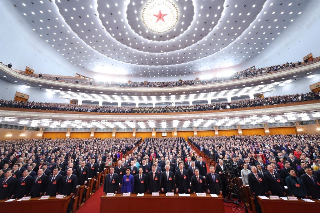 2024年3月5日，第十四屆全國人民代表大會第二次會議在北京人民大會堂開幕。新華社記者 黃敬文 攝