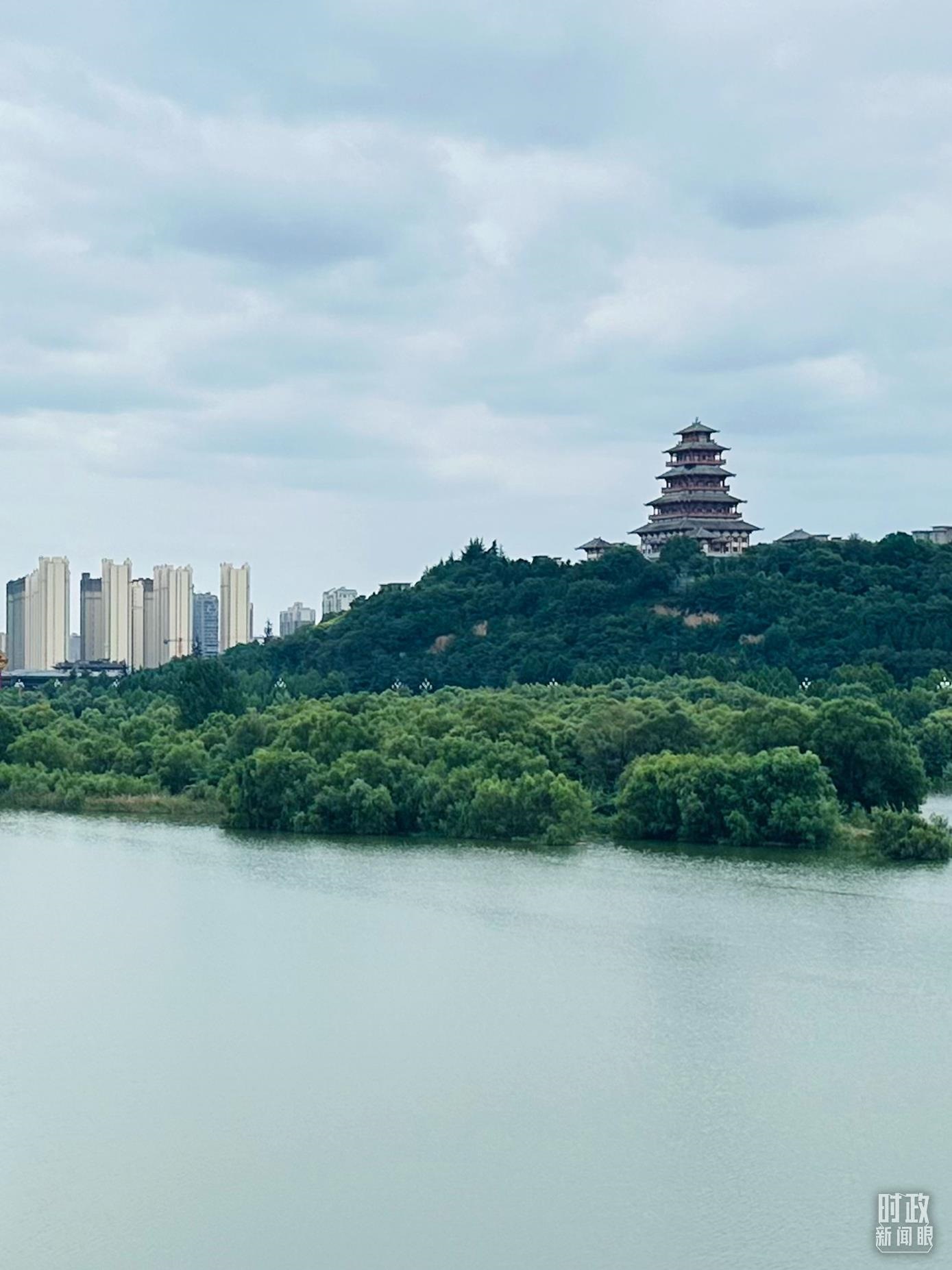 △渭河寶雞段長(zhǎng)224公里，目前建成17處渭河灘區(qū)生態(tài)涵養(yǎng)區(qū)。（總臺(tái)央視記者范一鳴拍攝）