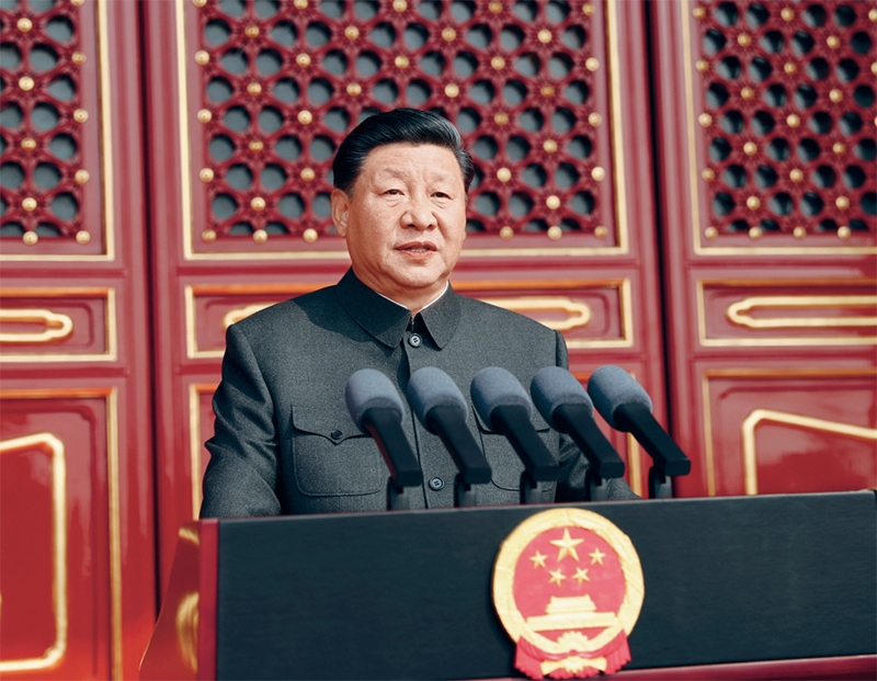 2019年10月1日，慶祝中華人民共和國成立70周年大會在北京天安門廣場隆重舉行。中共中央總書記、國家主席、中央軍委主席習近平發(fā)表重要講話。 新華社記者 鞠鵬/攝