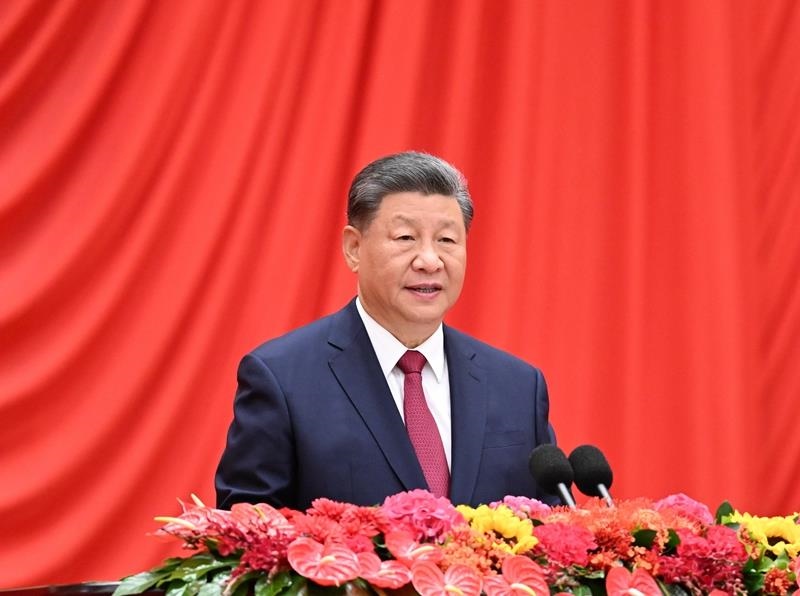 △2024年9月30日，慶祝中華人民共和國成立75周年招待會在北京人民大會堂隆重舉行。習近平總書記出席招待會并發(fā)表重要講話。