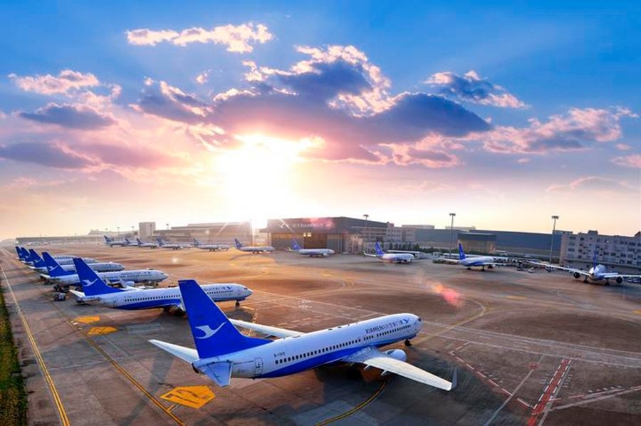 這是如今廈門航空的機隊照片。（廈門航空有限公司供圖）