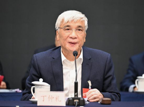 全國人大常委會(huì)副委員長、歐美同學(xué)會(huì)會(huì)長丁仲禮作工作報(bào)告