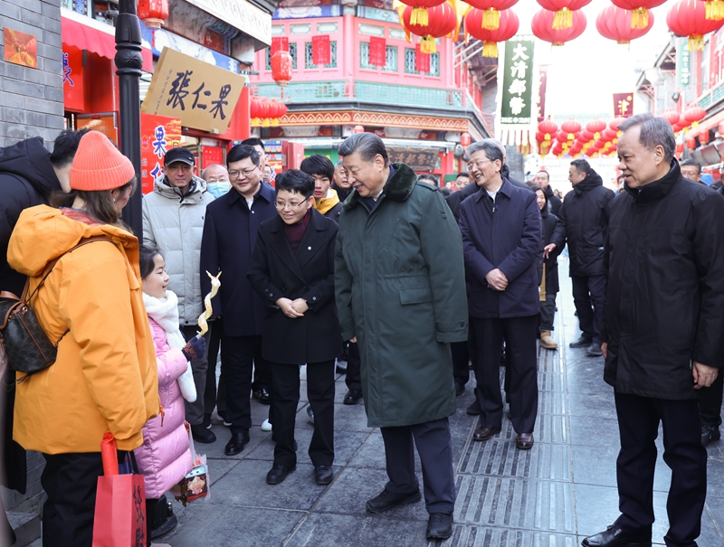 2024年2月1日，習(xí)近平總書記在天津古文化街考察。