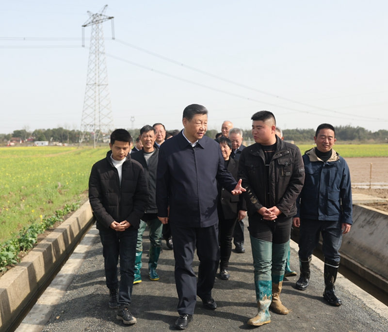 2024年3月19日，習(xí)近平總書記在湖南常德港中坪村考察。