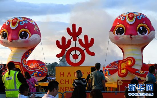圖為游客在2025年奧克蘭元宵燈節(jié)游覽。（圖片由奧克蘭中國文化中心提供）