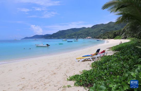 3月19日，游客在塞舌爾馬埃島海邊休閑。新華社記者 董江輝 攝