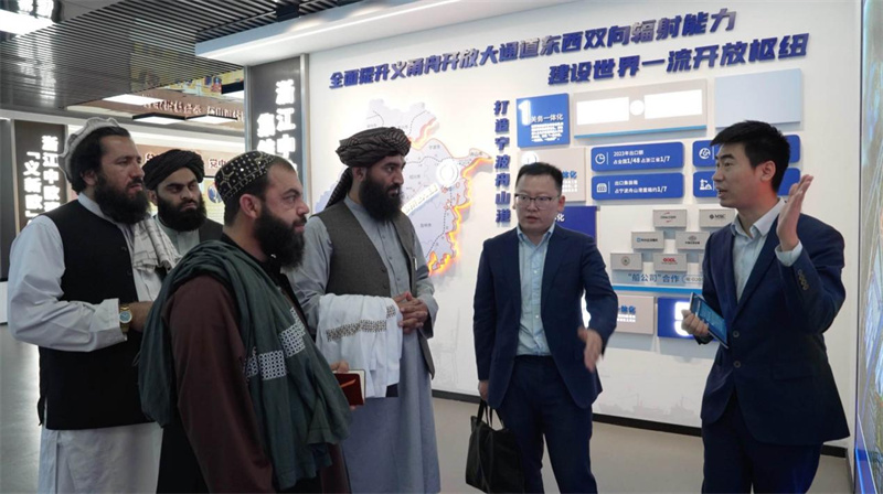 代表團在義新歐班列始發(fā)站參觀。CGTN記者 楊剛攝
