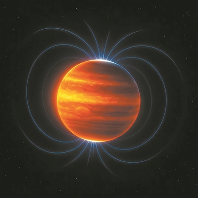 木星磁場（藝術(shù)圖）。圖片來源：物理學(xué)家組織網(wǎng)
