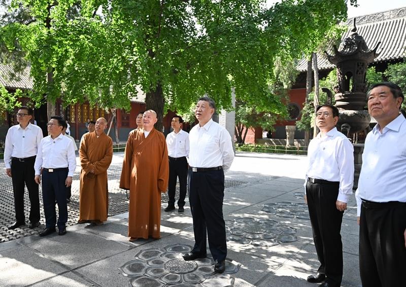 △2025年5月19日，習(xí)近平總書記在河南洛陽(yáng)白馬寺考察。